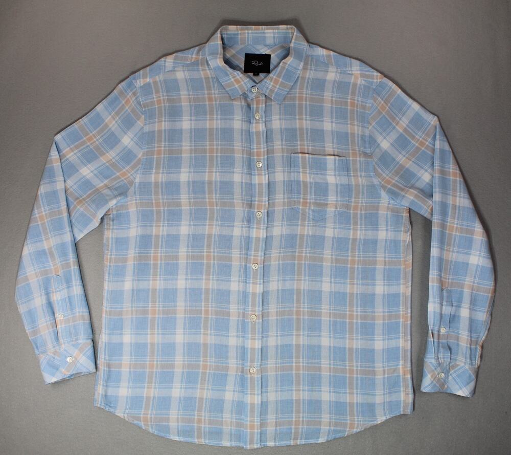 Rails Blue Wyatt Plaid Button Up Shirt Mens Extra Large Long Sleeve